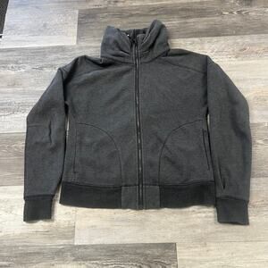 Lululemon Hug it Out Dark Gray Womens 8‎ Full Zip Sport Fleece Activewear Jacket
